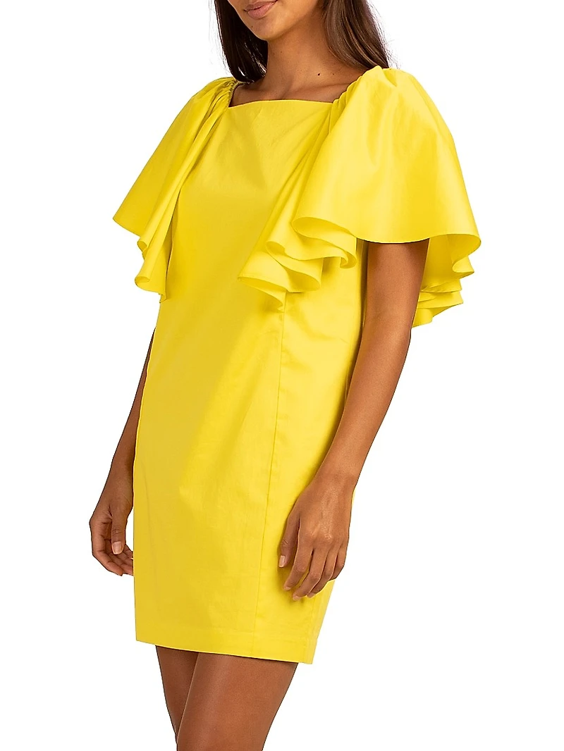 Hollywood Flutter-Sleeve Minidress