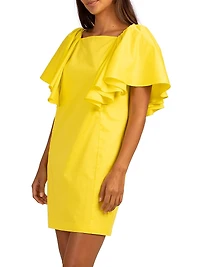 Hollywood Flutter-Sleeve Minidress