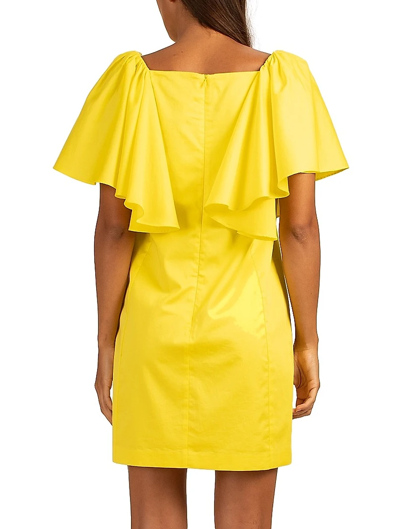 Hollywood Flutter-Sleeve Minidress