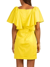 Hollywood Flutter-Sleeve Minidress