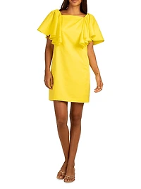 Hollywood Flutter-Sleeve Minidress