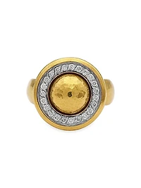 Amulet 18K White Gold, 24K Yellow Gold & 0.37 TCW Diamond Cocktail Ring