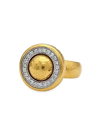 Amulet 18K White Gold, 24K Yellow Gold & 0.37 TCW Diamond Cocktail Ring