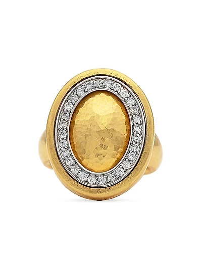 Amulet 24K Yellow Gold, 18K White Gold & 0.45 TCW Diamond Cocktail Ring