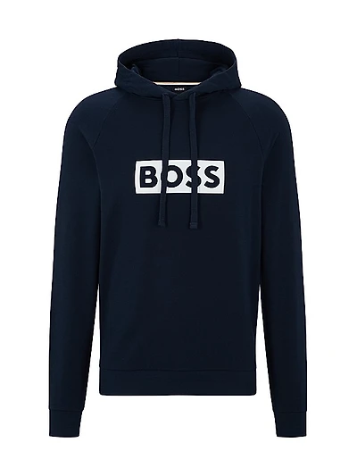 Regular-fit hoodie in French terry with logo print