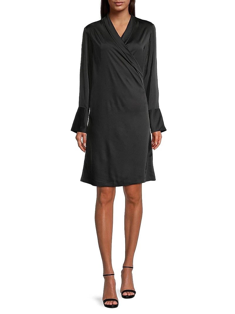 Billie Surplice Satin Minidress