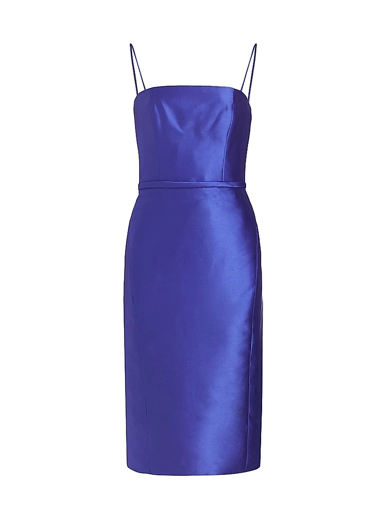 Satin Mikado Sheath Midi-Dress
