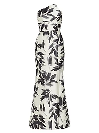 Strapless Brushstroke Satin Trumpet Gown