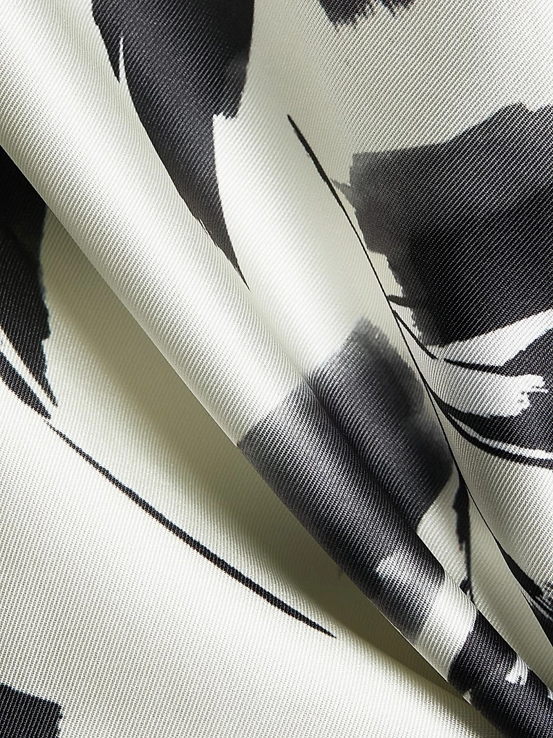 Strapless Brushstroke Satin Trumpet Gown