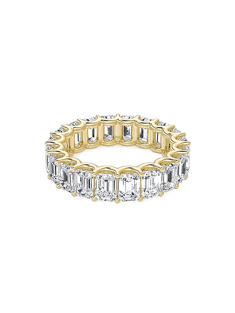 Eternity Bands 14K Gold & 5.00 TCW Lab-Grown Diamond Emerald Band