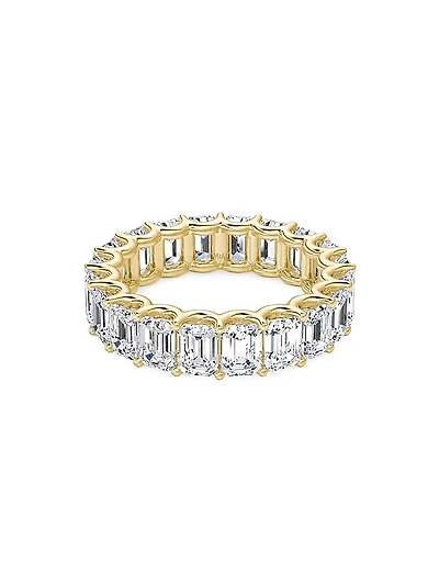 Eternity Bands 14K Gold & 5.00 TCW Lab-Grown Diamond Emerald Band