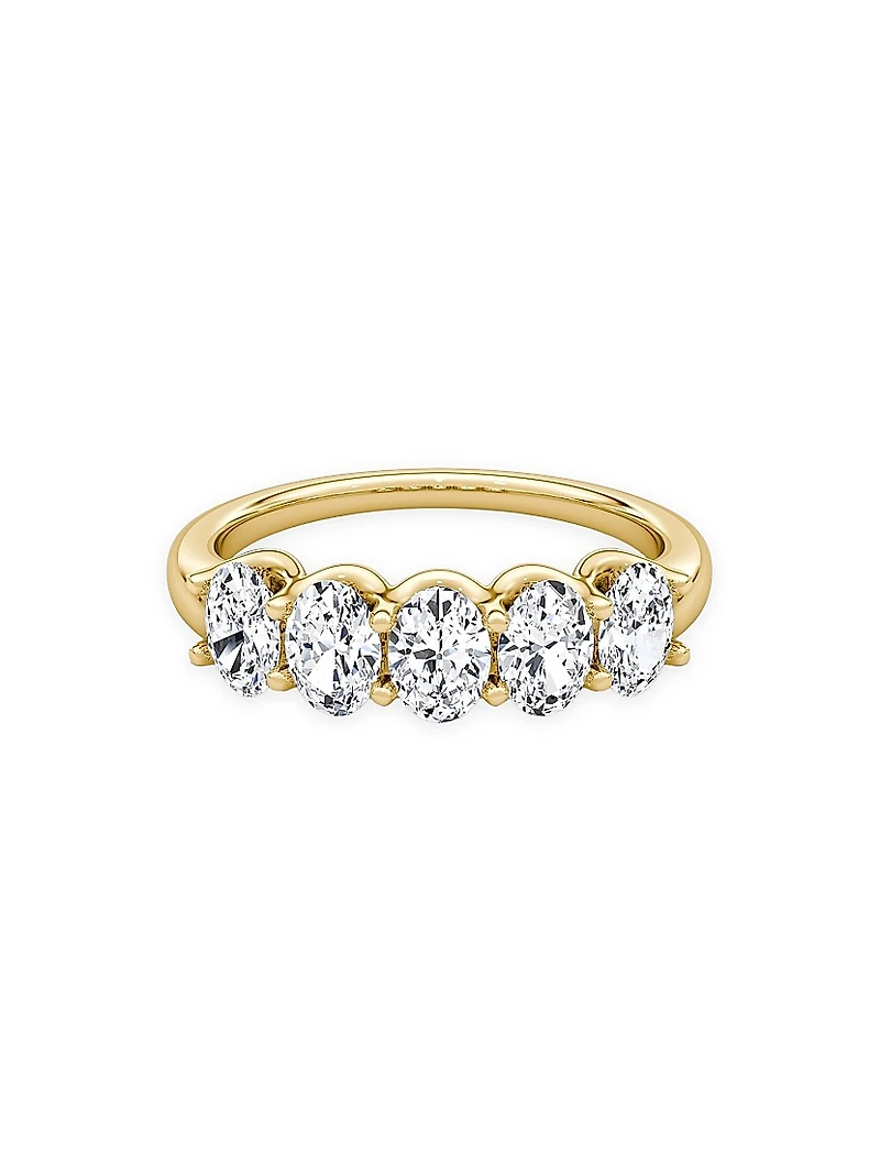 Eternity Bands 14K Gold & 1.25 TCW Lab-Grown Diamond Five-Stone Oval Band