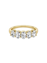 Eternity Bands 14K Gold & 1.25 TCW Lab-Grown Diamond Five-Stone Oval Band