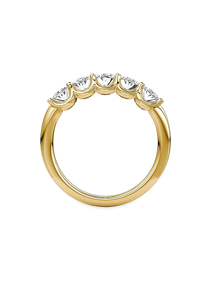 Eternity Bands 14K Gold & 1.25 TCW Lab-Grown Diamond Five-Stone Oval Band