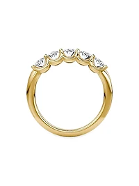 Eternity Bands 14K Gold & 1.25 TCW Lab-Grown Diamond Five-Stone Oval Band