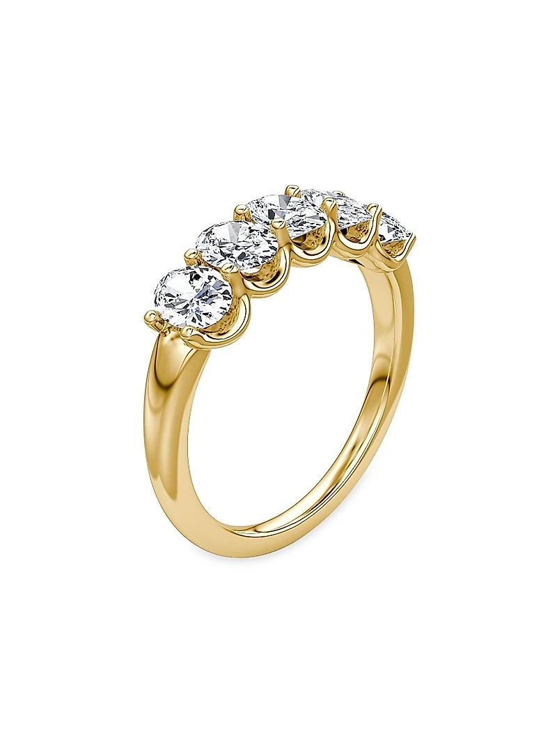 Eternity Bands 14K Gold & 1.25 TCW Lab-Grown Diamond Five-Stone Oval Band