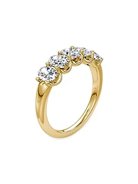 Eternity Bands 14K Gold & 1.25 TCW Lab-Grown Diamond Five-Stone Oval Band