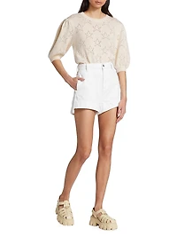 Tailored Slouch Denim Shorts