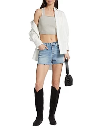 Monroe High-Rise Cut-Off Denim Shorts