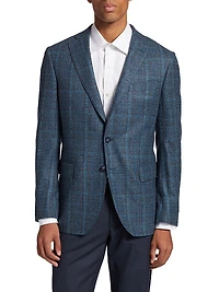 COLLECTION Plaid Single-Breasted Blazer