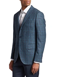 COLLECTION Plaid Single-Breasted Blazer