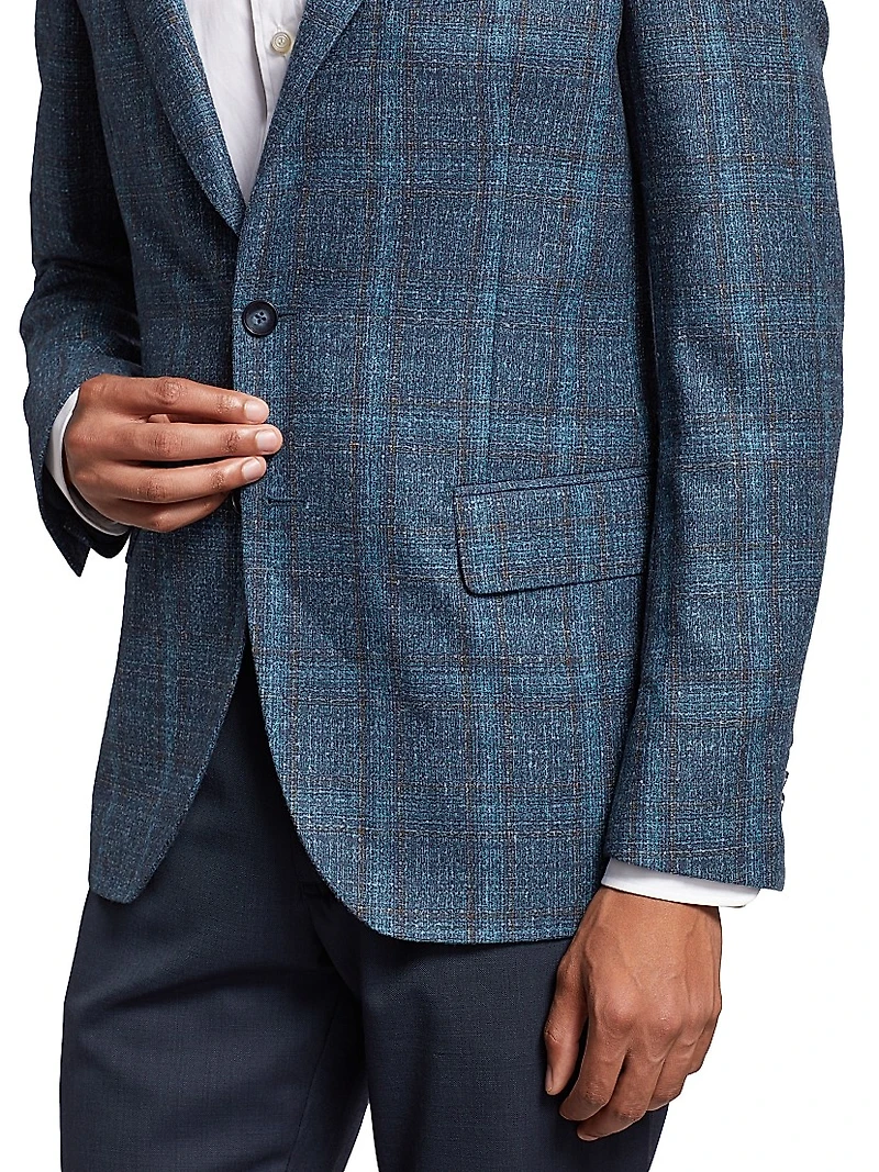 COLLECTION Plaid Single-Breasted Blazer