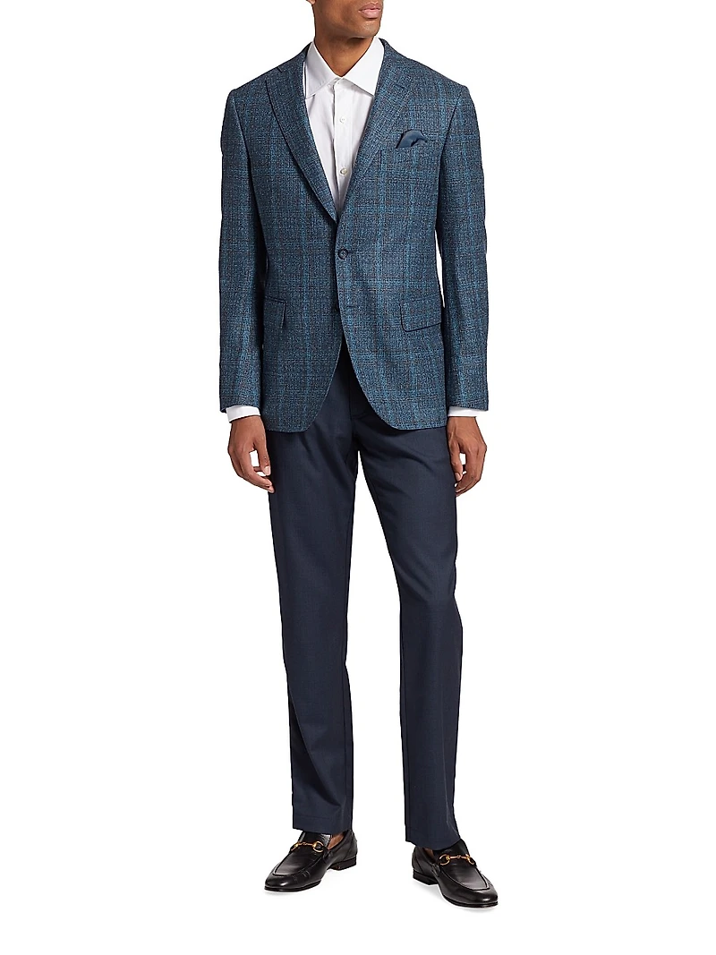 COLLECTION Plaid Single-Breasted Blazer