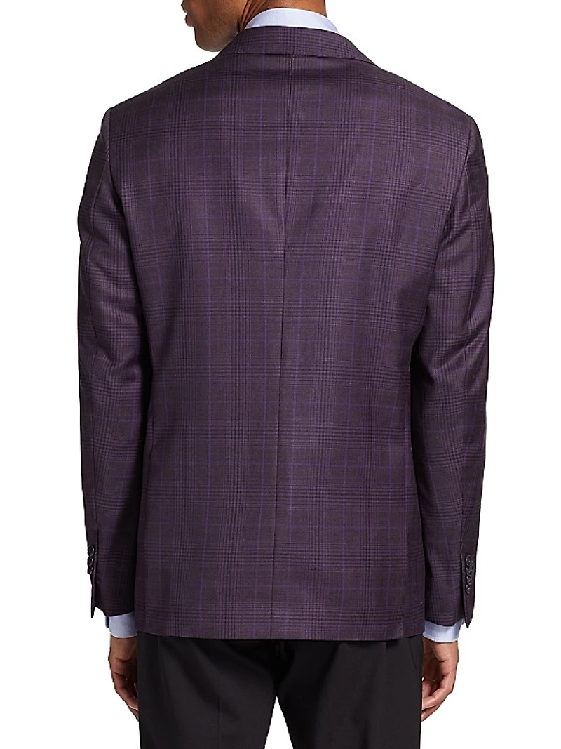 COLLECTION Plaid Virgin Wool Single-Breasted Blazer