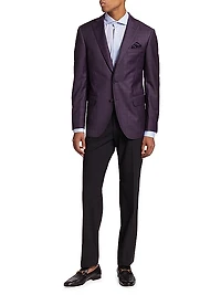 COLLECTION Plaid Virgin Wool Single-Breasted Blazer
