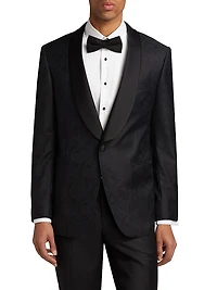 COLLECTION Jacquard Wool One-Button Blazer