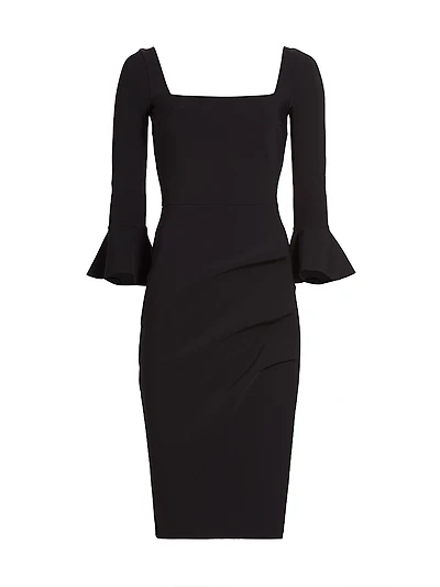 Astra Gathered Jersey Midi-Dress