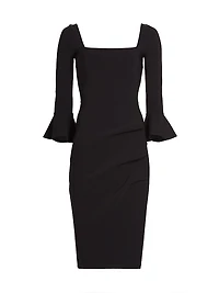 Astra Gathered Jersey Midi-Dress