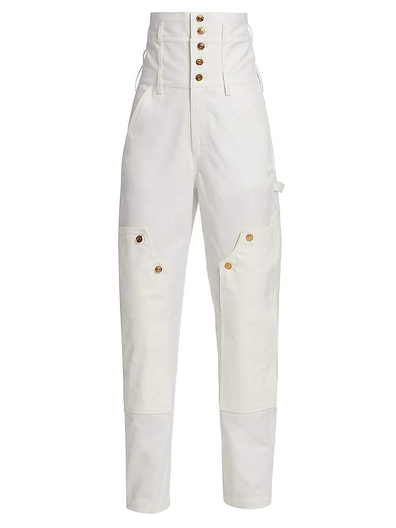 Oraca High-Waisted Corset Denim Pants