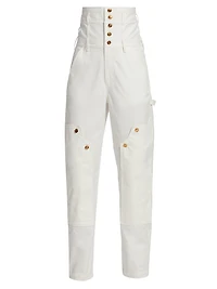 Oraca High-Waisted Corset Denim Pants
