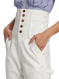 Oraca High-Waisted Corset Denim Pants
