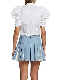 Alexandria Puff-Sleeve Corset Top