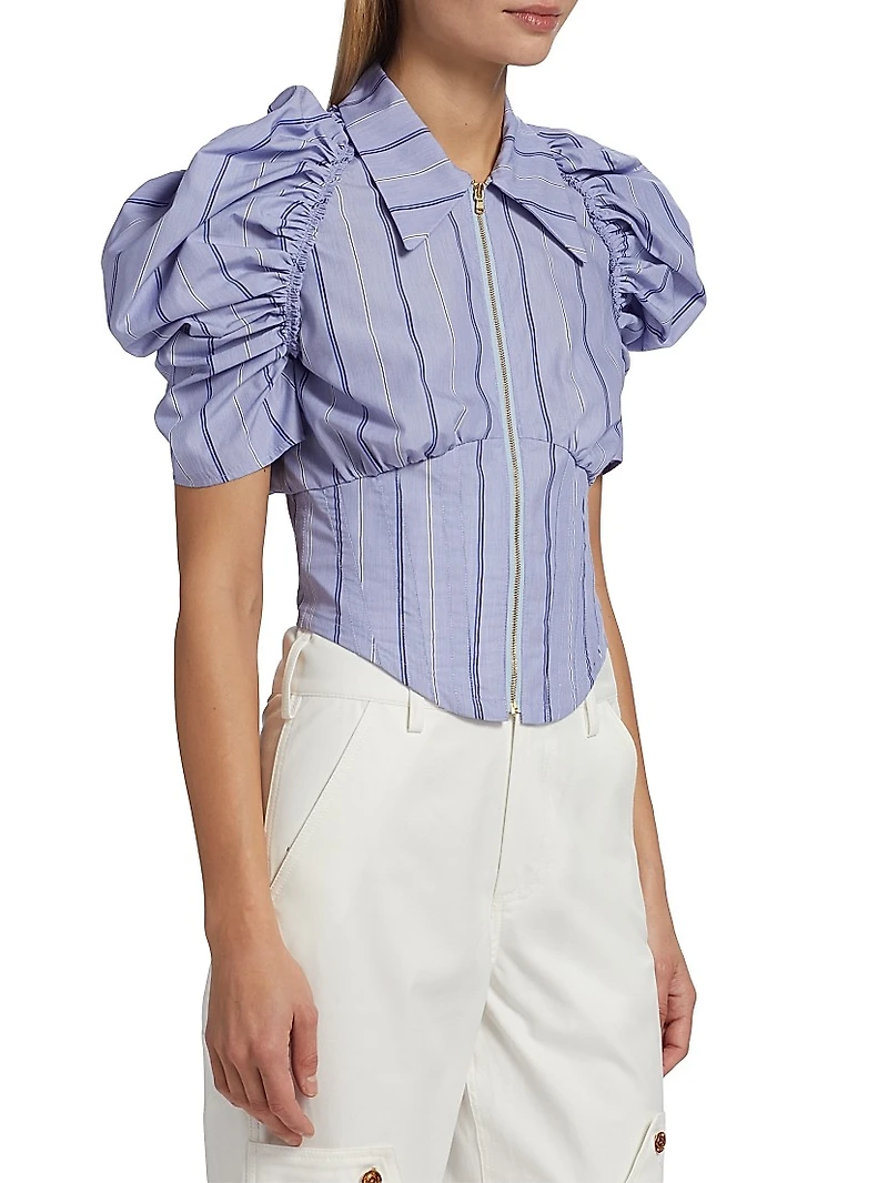 Alexandria Cotton-Blend Corset Top