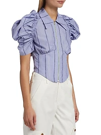 Alexandria Cotton-Blend Corset Top