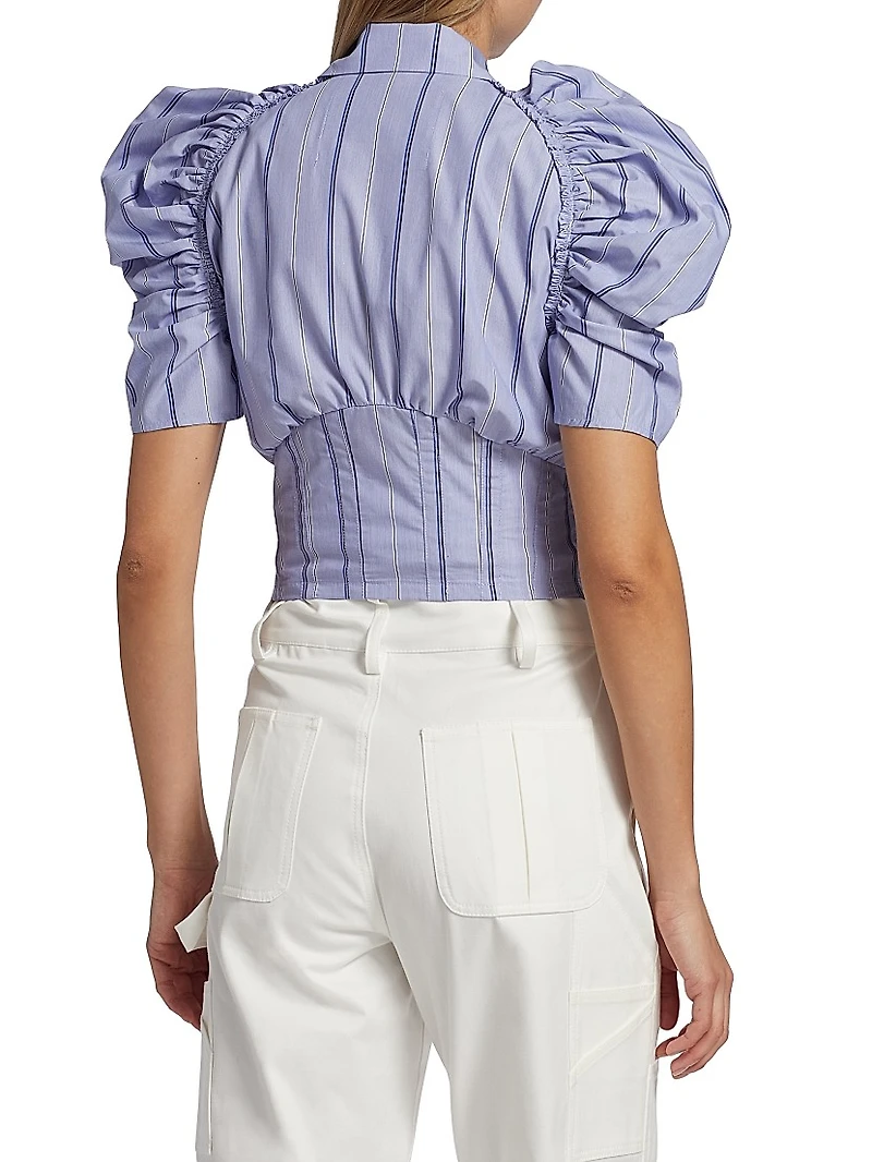 Alexandria Cotton-Blend Corset Top