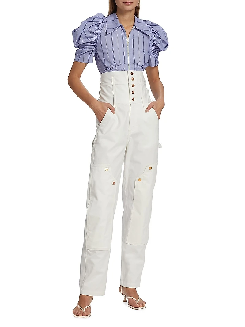 Alexandria Cotton-Blend Corset Top