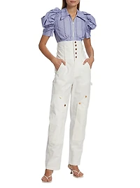 Alexandria Cotton-Blend Corset Top