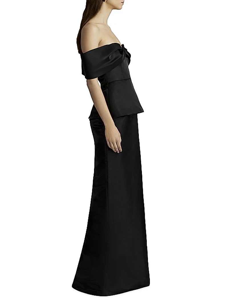 Off-the-Shoulder Peplum Mermaid Gown