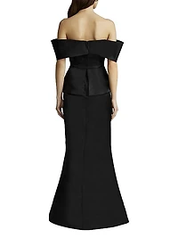 Off-the-Shoulder Peplum Mermaid Gown
