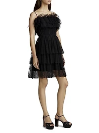 Polka Dot Ruffled Minidress