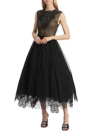 Heart Godet Midi-Dress