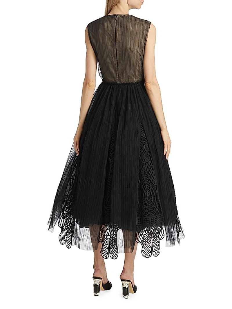 Heart Godet Midi-Dress