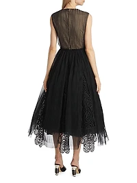 Heart Godet Midi-Dress