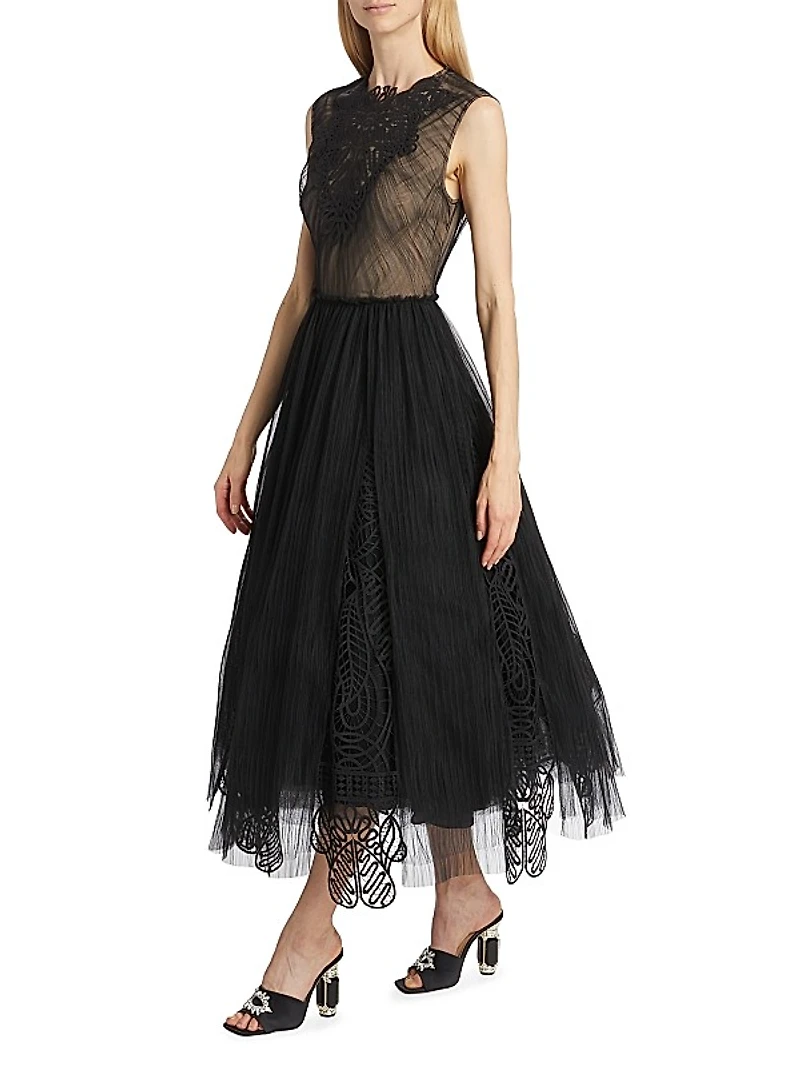 Heart Godet Midi-Dress