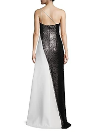 Ava Sequin Colorblocked Gown