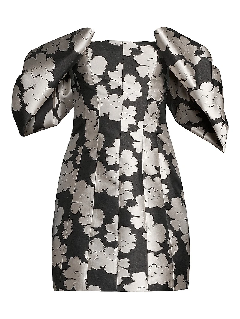 Luna Puff-Sleeve Bow Minidress